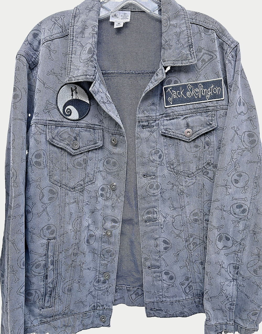 Disney the Nightmare Before Christmas Jack Skellington Denim Jeans Jacket Size M